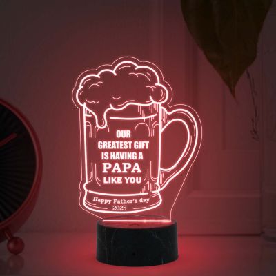 Beer Mug Design Acrylic Table lamp gifr for Father's Day with Multicolored Light